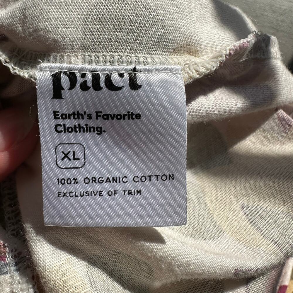 Pact Women's Natural Organic Cotton Staycation Sleep Pant Pink Floral XL - Picture 8 of 14